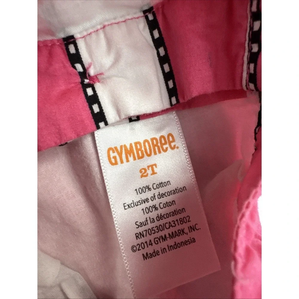 Gymboree‎ Toddler Girle Pink & White Striped Blouse Top With Bow Accent Size 2T